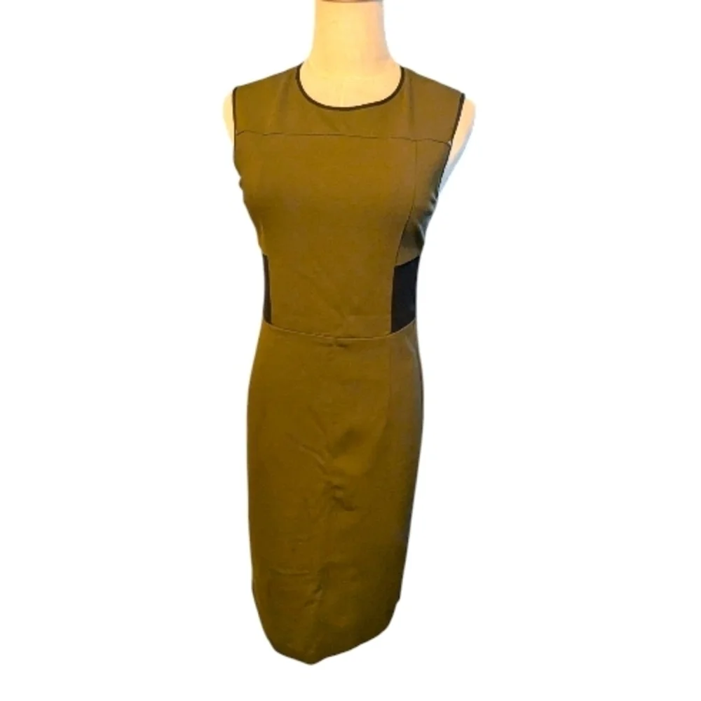 NWT Kenneth Cole New York Olive Pencil Dress 4 - Picture 4 of 5